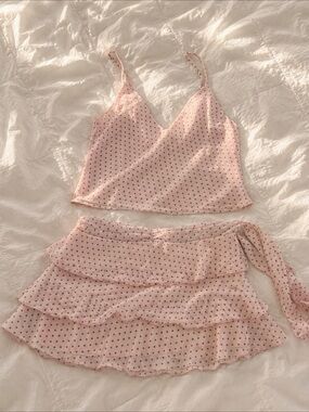 Light Pink Polka Dot V-Neck Cami Top – Women